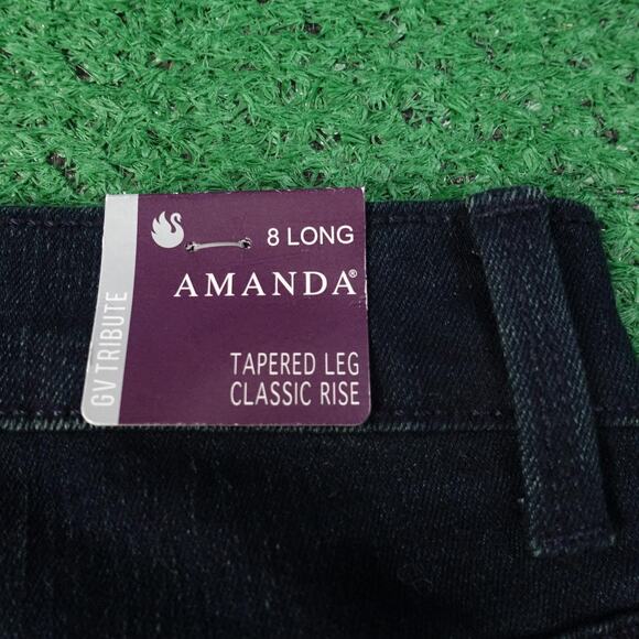 Gloria Vanderbilt Amanda Jeans Womens 8 Long Supreme Stretch Tapered Leg Denim - Picture 9 of 14